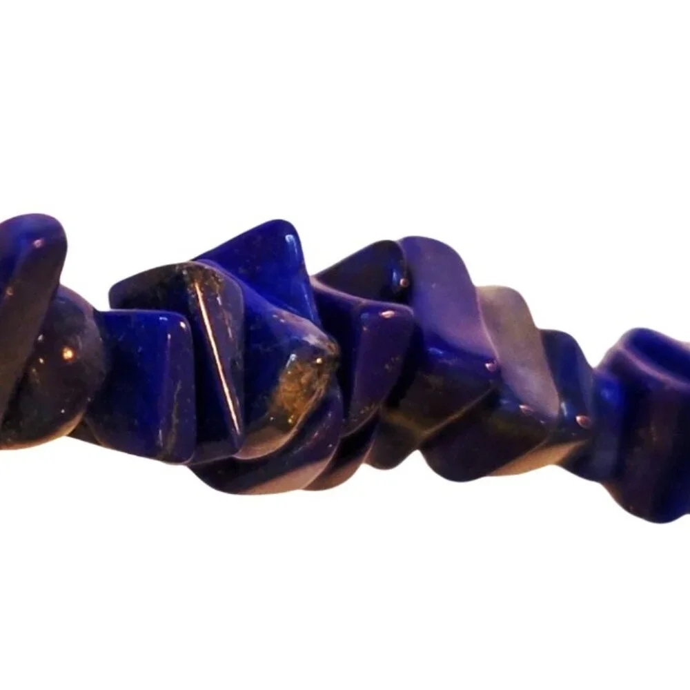 Polished Lapis Lazuli Chip Stone Necklace – 15” Drop - Picture 4 of 5